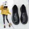 Small Leather Shoes Female British Soft Leather Thick Heel Thick Sole Heightening Female Student Retro Black Uniform Shoes