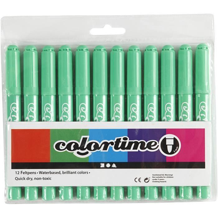 Markers - COLORTIME - Ref 37336 - Bright Colors - Dry Quickly - Ventilated Caps
