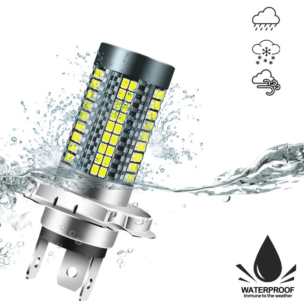 1Pc H4/H6/BA20D/P15D 12V-24V LED Motor Bulb Motorcycle Headlight 126smd Chips Waterpoof Lamp Car Headlight Bulbs Hi Lo Light