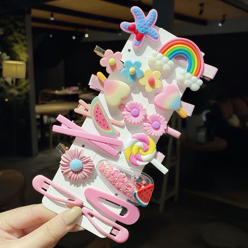 Hello Kitty 15-Piece Hair Clip Set – Cute Japanese Cartoon Hair Accessories