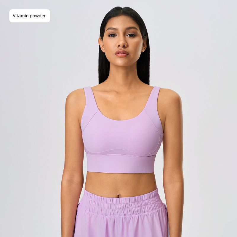 Lu Same Sports Bra Female Bubble Wrap Anti-SAG Push Up Breast Holding Semi-Fixed Cup Adjustable Yoga Intimates