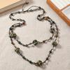 Double-layer natural agate jade necklace, hand-woven sweater chain, niche high-end women's accessories