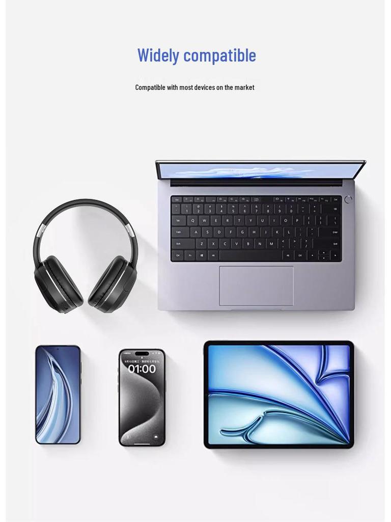 Bluetooth Headset: Foldable, Retractable, Stereo, Heavy Bass, Head-mounted Wireless Earbuds