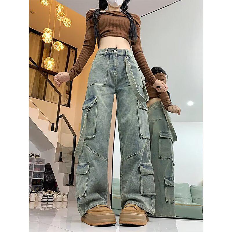 Women s High-Waisted Retro Wide-Leg Jeans - Autumn/Winter Slimming Straight Fit M