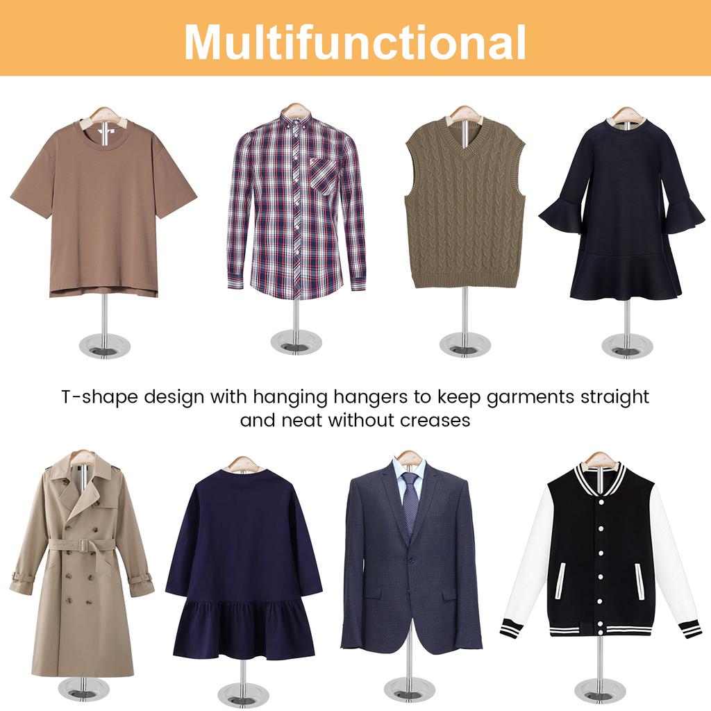Shirt Display Stand Height Adjustable T Shirt Display Metal Clothing Display Stand with Stable Base Flexible T Shirt Display