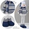 Blue Telescopic Snowman Plush Doll Christmas Decoration