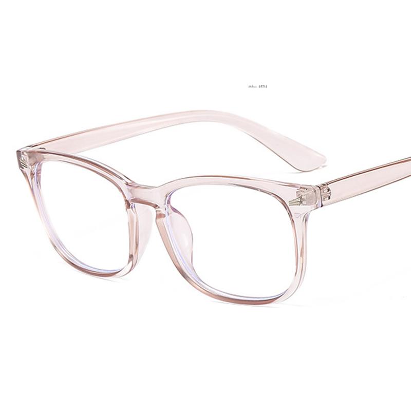 Square Reading Eye Glasses +100 +150 +200 Women Men Myopia Eyeglasses -0.75 -1.0 -1.5 -2.0 Transparent Black Pink Blue