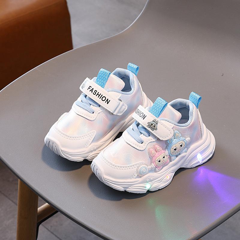 

Girls Leather Sports Shoes Children Casual Sneakers Spring New Cartoon Light Fashion Baby Leisure Soft Soles Walking Shoes 24