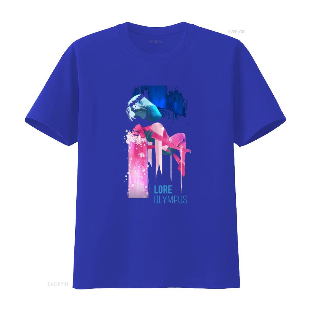 AOL Lore Olympus Hades Persephone Print Boyfriend Fit Girls T Shirt vintage Washed designer clothes graphic Comfortable