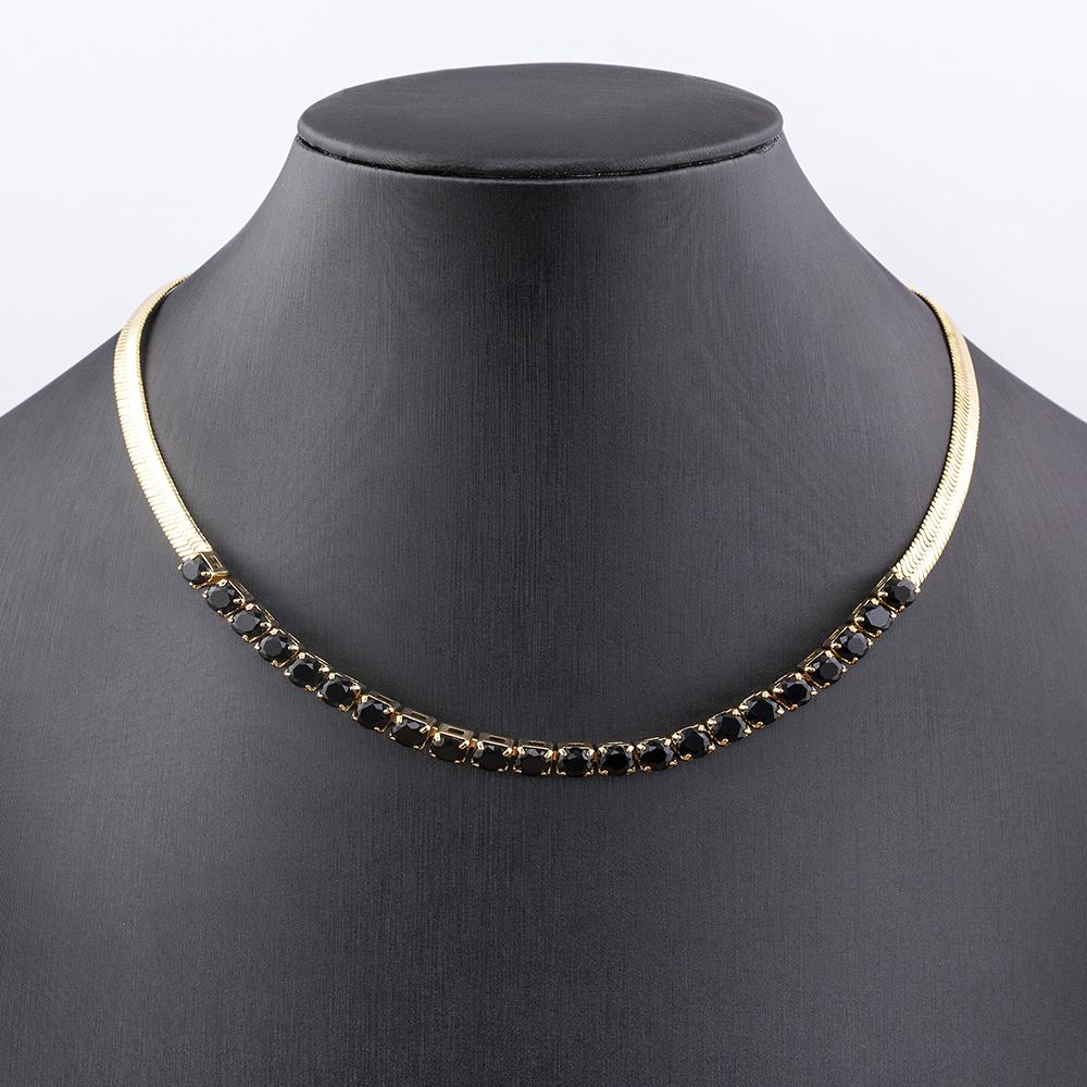 Nidin High Quality Rainbow Shiny Crystal Zircon Chain Necklace 7 Colors For Women Female Fashion Versatile Jewelry Accessories