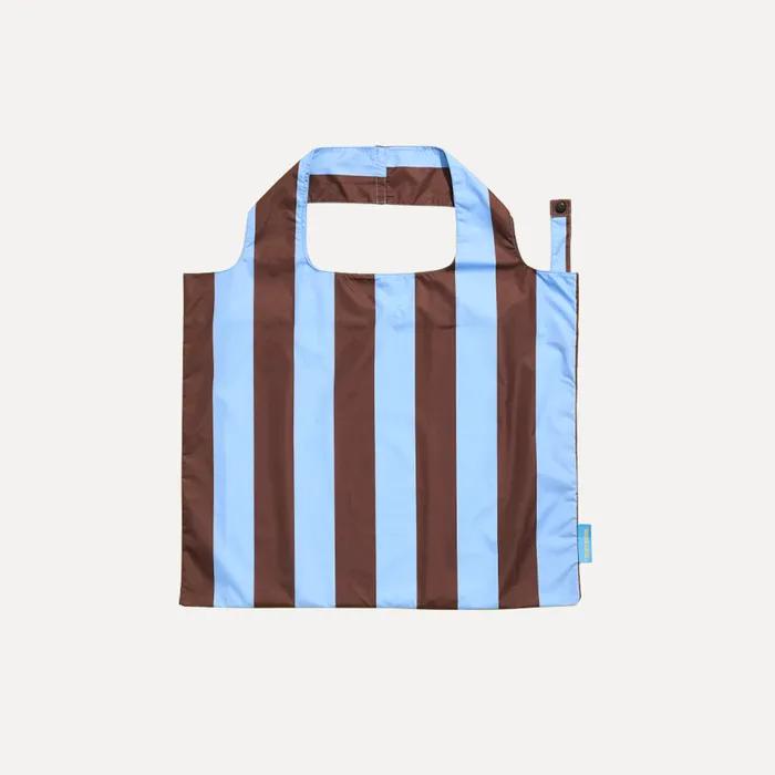 Nareun Reusable Folding Eco Bag Mocha Blue Stripe