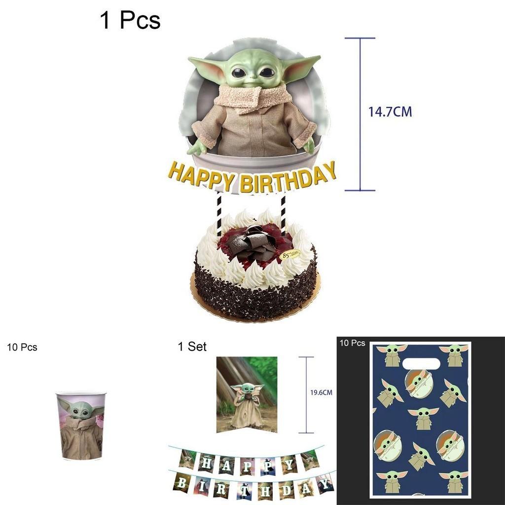 Yoda Temat Impreza Urodzinowa Dekoracje Zaopatrzenie Z Talerzami Kubkami Banerem Balonami**
