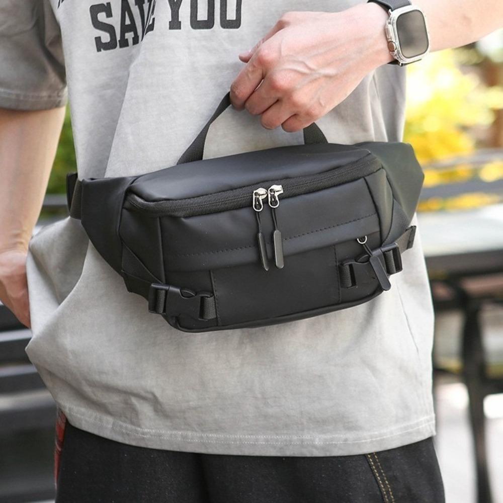 

Solid Color Men Chest Bag Lightweight Fanny Phone Pack Simple Running Waist Bags Riding синій