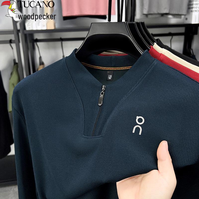 Woodpecker Herren Hoodie mit halbem Reißverschluss, Stehkragen und langen Ärmeln - Frühjahr/Herbst Kollektion 2025