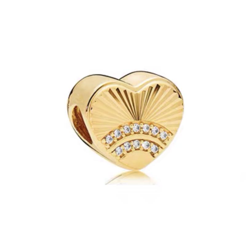 New Gold Plated Charm Bead Charms Do It Yourself Women Jewellery Gifts Spiritual Dreamcatcher Blue Blossom Butterfly Leveled Hearts Bead Charms Compat