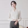 Trolman Women's V-Neck Long Sleeve Chiffon Blouse