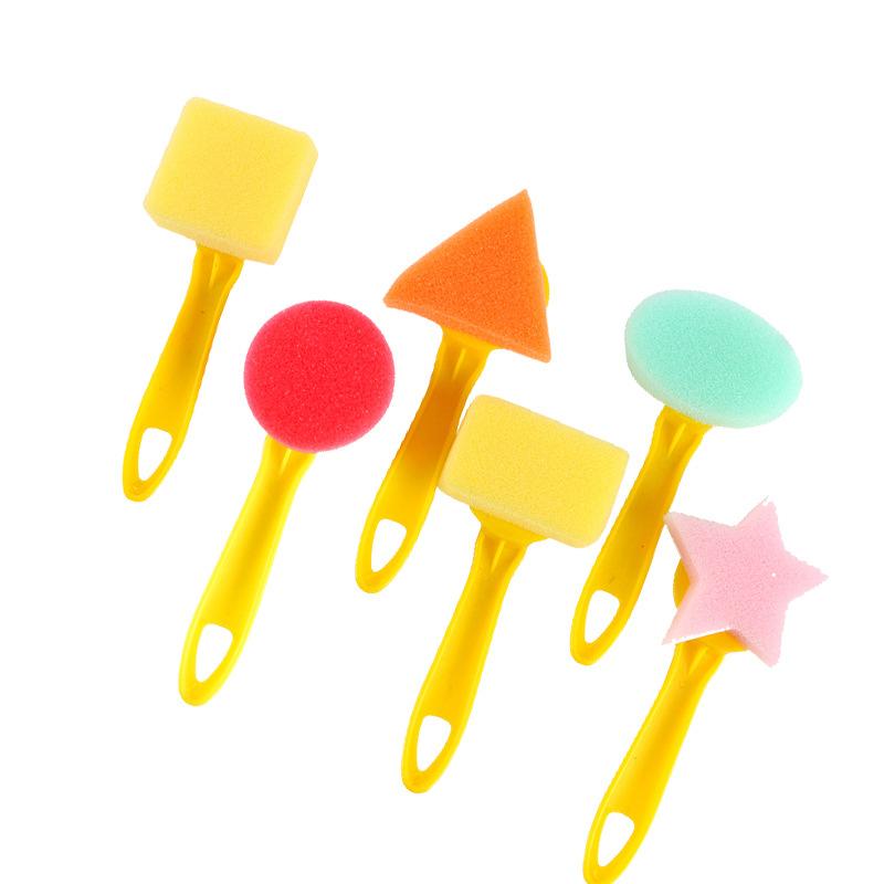 Children Drawing Toys Sponge Brush Kit Kid DIY Printing Early Education Toys Parent-child Interaction Brain-boosting TMZ