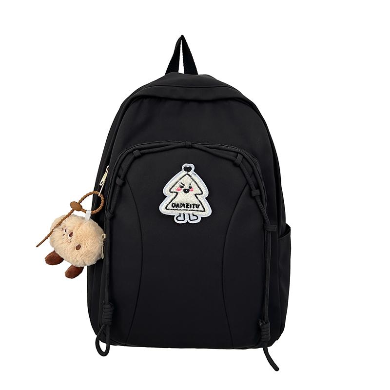 

Школьный рюкзак для средней школы, женский, с цветными блоками, для девочек-подростков M чёрный