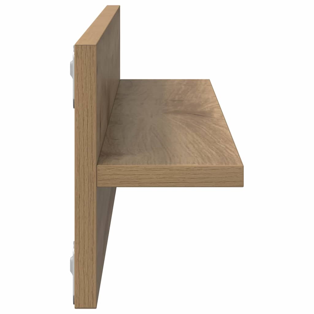 Wall Shelf 2 pcs Artisan Oak 80 x 11.5 x 18 cm Wood Based Material