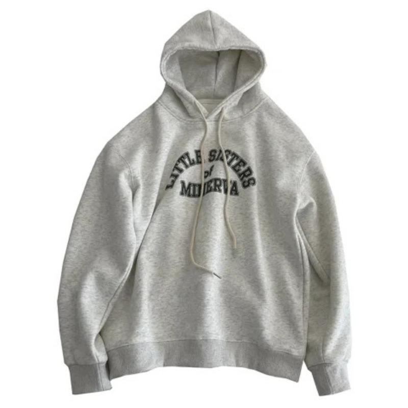 Women Long Sleeve Hooded V Neck Loose Pullovers Female Tops Solid Color Sweatshirts