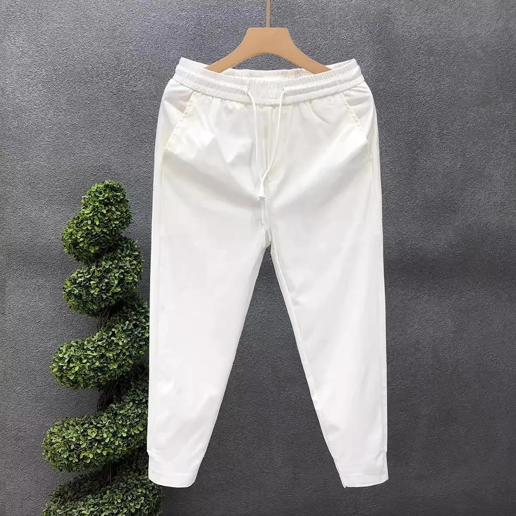 Men's Solid Color Casual Pants Autumn Sweatpants Simple Cropped Pants