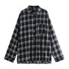 Women S Vintage Plaid Loose Long Sleeve Shirt