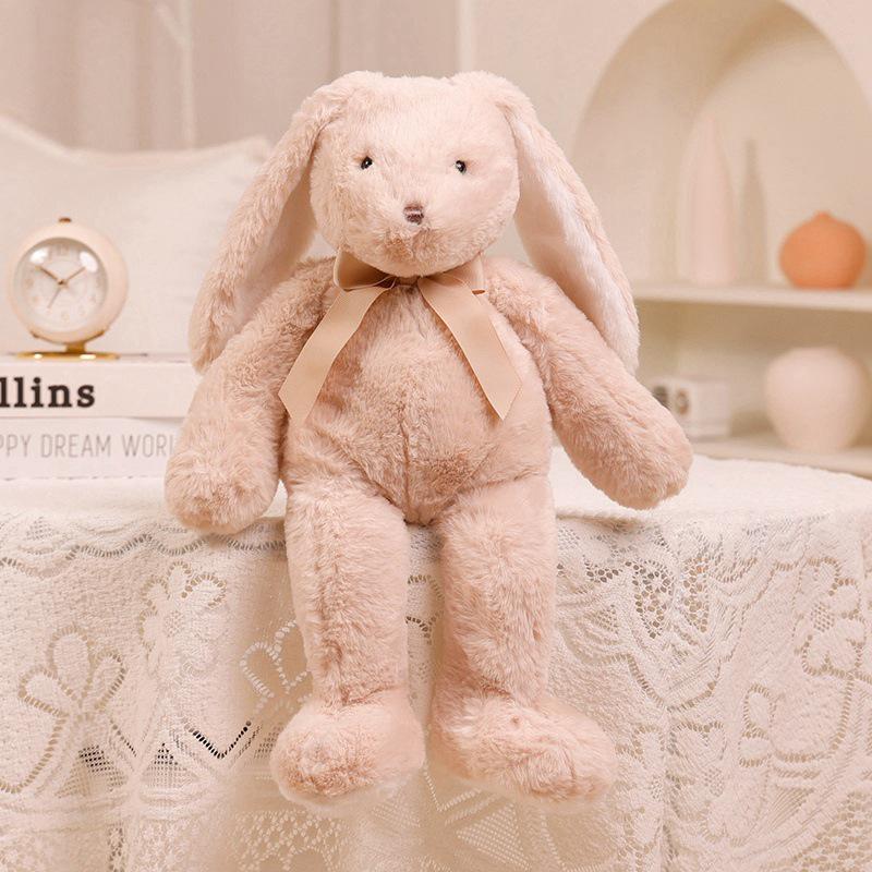 Cute Droopy Ear Bunny Plush Toy - Bow Tie Comfort Doll & Sleeping Pillow Gift for Girls