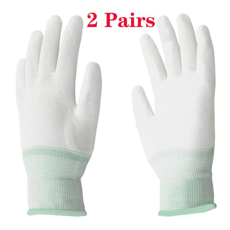 2 Paia Guanti In Nylon Morsetti Per Cucire Per Quilter Bianchi a Macchina