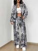 Color Tie-dye Autumn and Winter New European and American Women's Clothing Striped Printing Suit Women