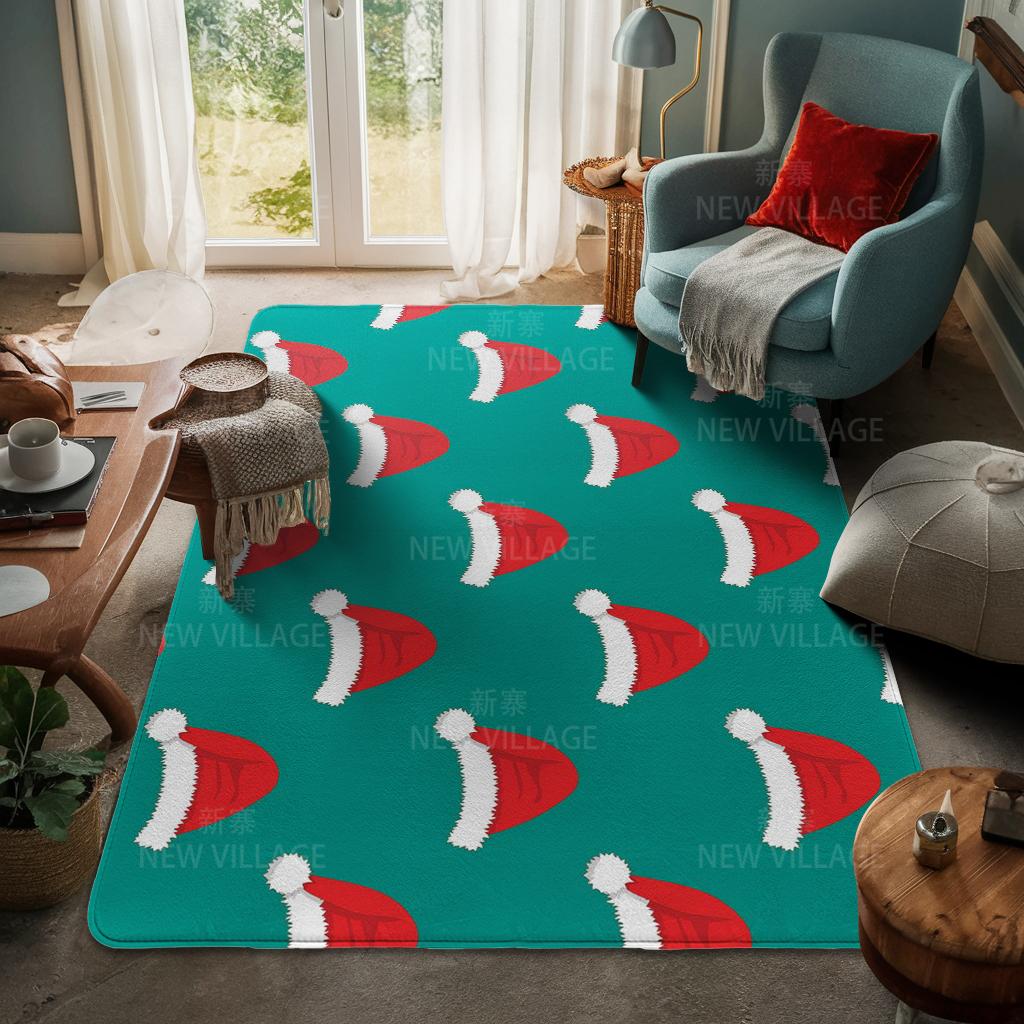 House Entrance Carpet Home Door Mat Living Room Bath Foot Bathroom Non-slip Water Absorption Rugs Bath Merry Christmas Winter