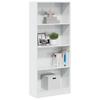 Bookshelf High Gloss White 60 x 24 x 143 cm Engineered Wood