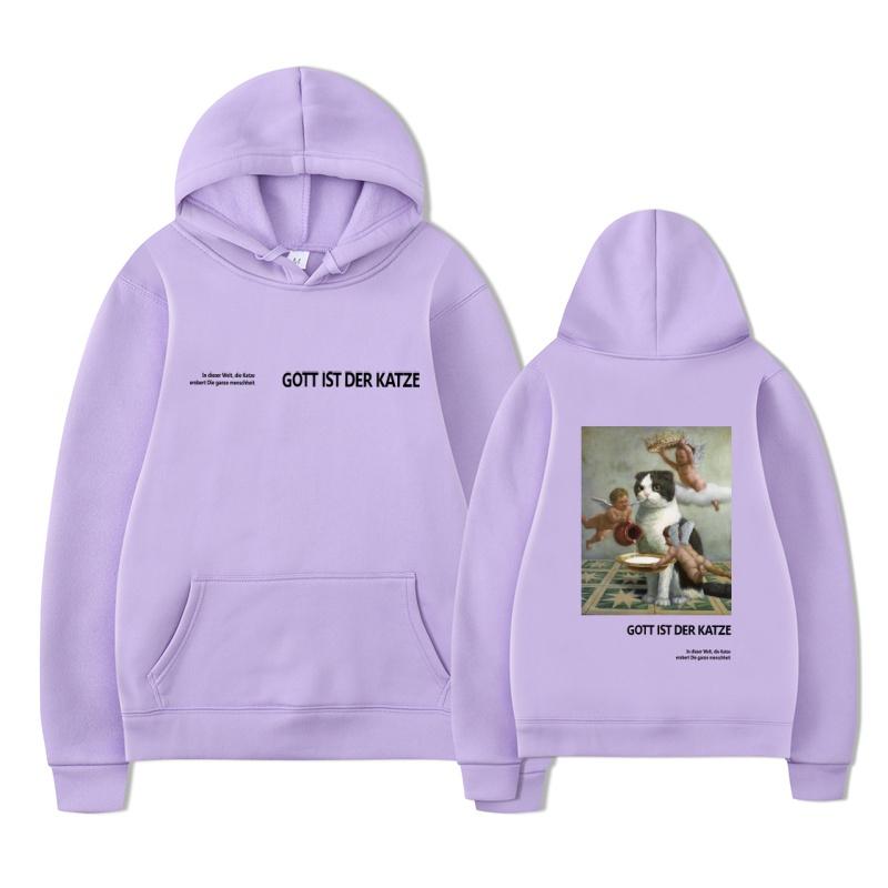 Modischer neuer Little Angel und Katze bedruckter Hoodie Herren-Hoodie Ästhetische Streetwear Frühling und Herbst Harajuku Herren-Hoodie
