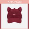Ears New Cat Letter Embroidery Baseball Cap Sun Protection And Breathable Hat