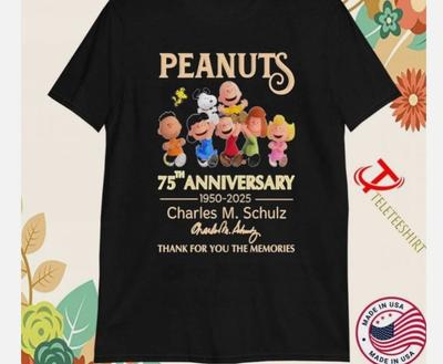 The Peanuts 75Th Anniversary 1950-2025 Charles M.Schulz T-Shirts