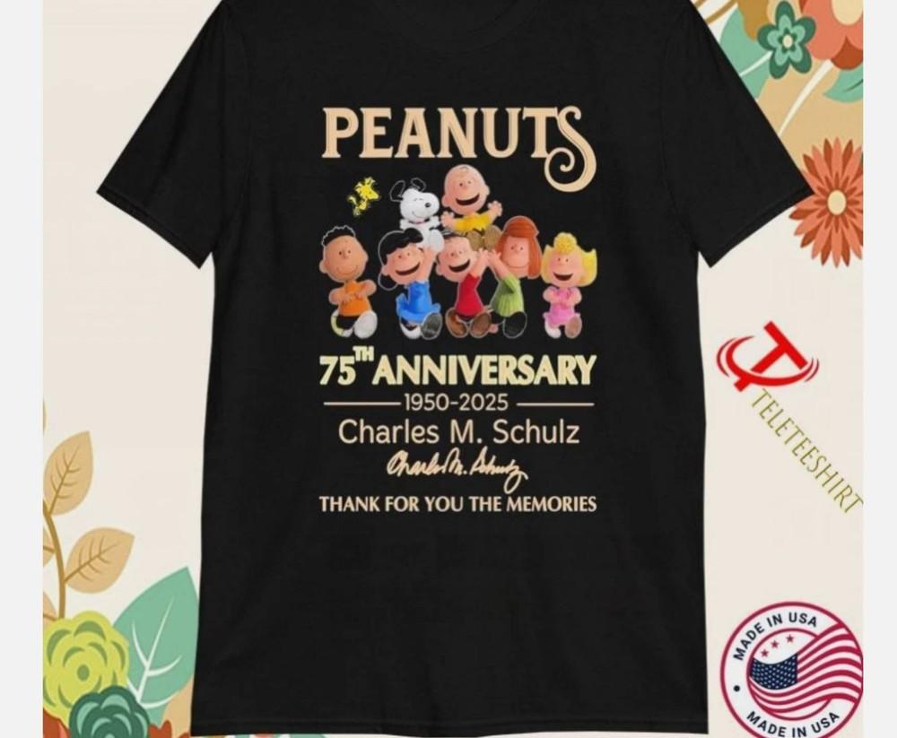 

Футболки Peanuts к 75-летию 1950-2025 Чарльза М. Шульца 3XL