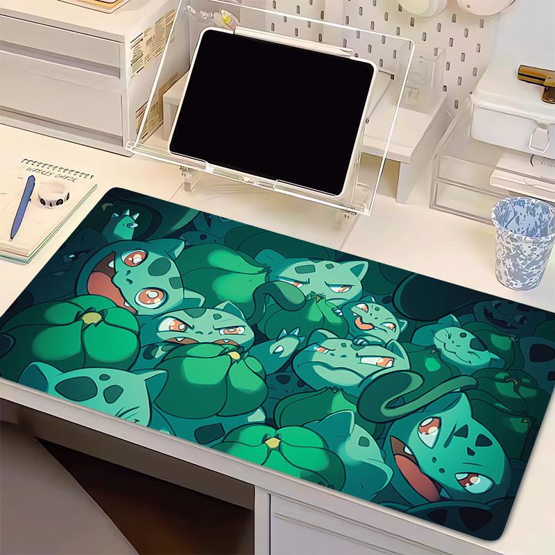 Mouse Pad Anime Gaming Accessories Varmilo PpokemonS Gamer Keyboard PC Bbulbasaur Computer Desk Mat Kawaii Green Mousepad Gift