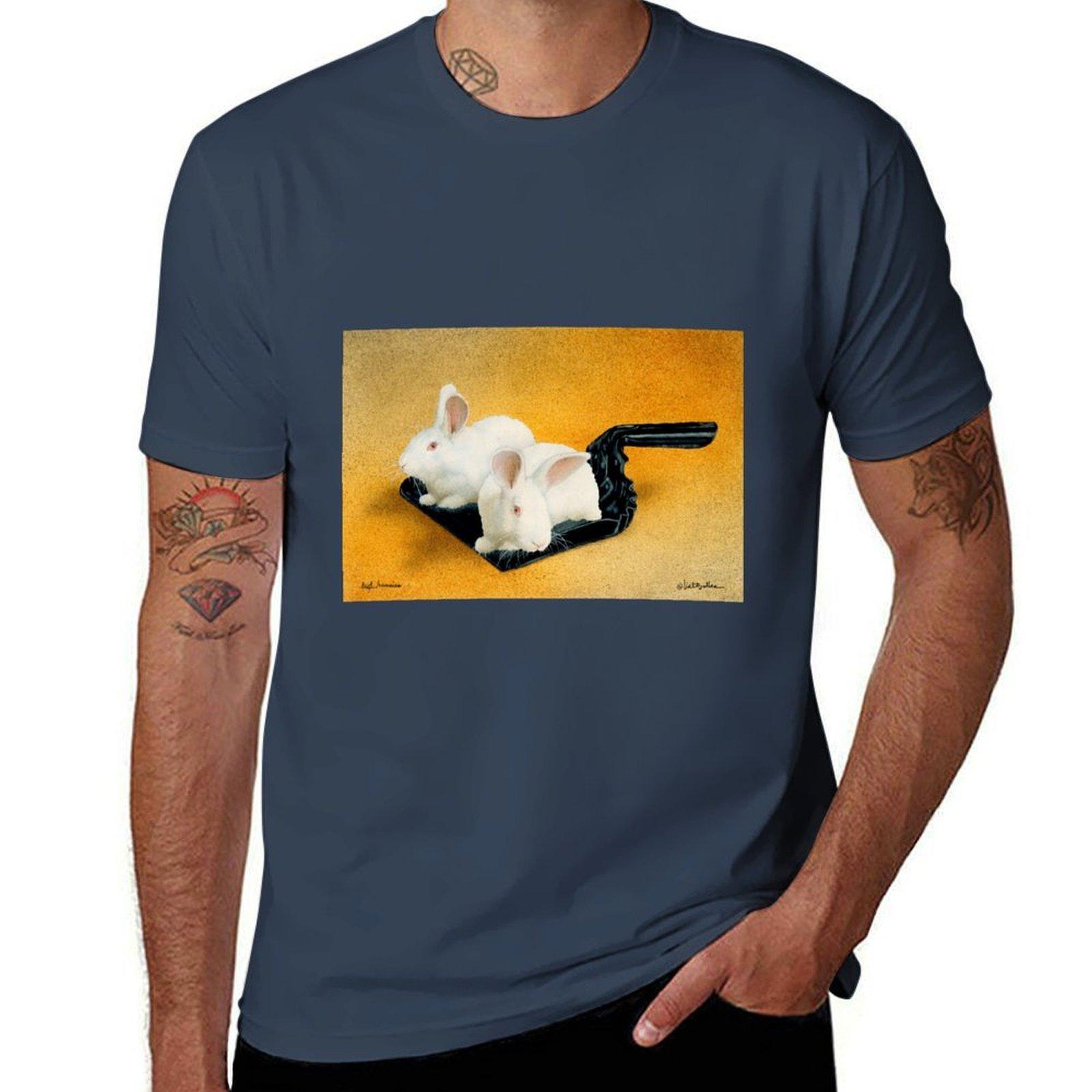 Will Bullas Art Print Dust Bunnies Humor Animals Tshirt Basic Comfort Fit Tshirt For Unisex S