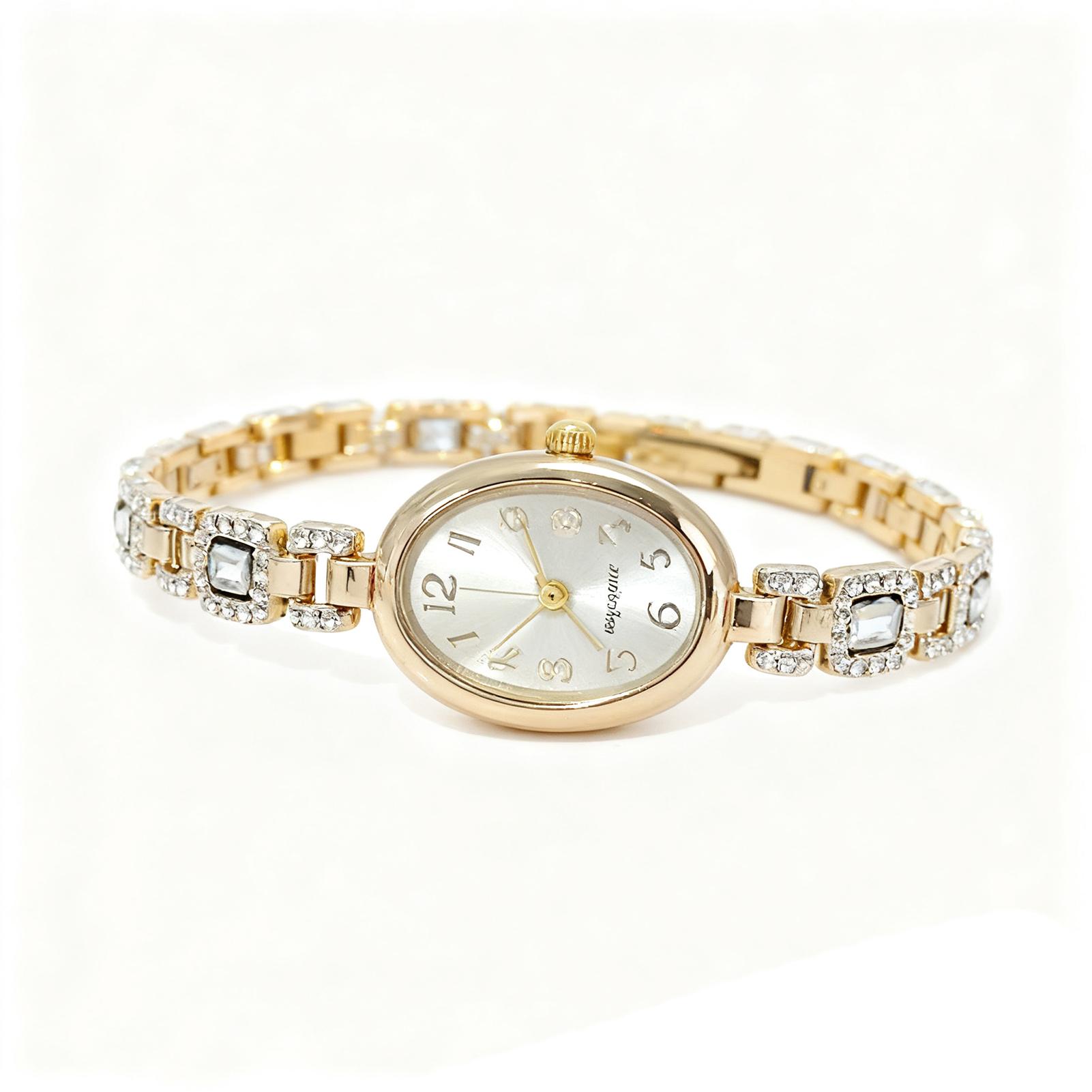 

Women Luxury Rhinestone Bracelet Watch Elegant Colorful Diamond-Analog-Quartz Wristwatch Exquisite Present Choice білий