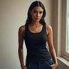 Ice Silk Spaghetti Strap Women's Tank Top with Chest Pads - Comfortable Summer Fashion for Europe and America