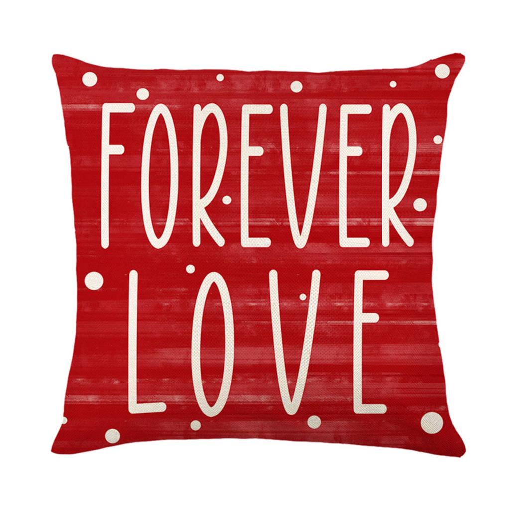 Kissenbezug Valentinstag Leinendruck Sofa Dekorativer Kissenbezug