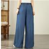 Plus size Vintage high waist casual loose long Women summer jeans denim wide leg Pants