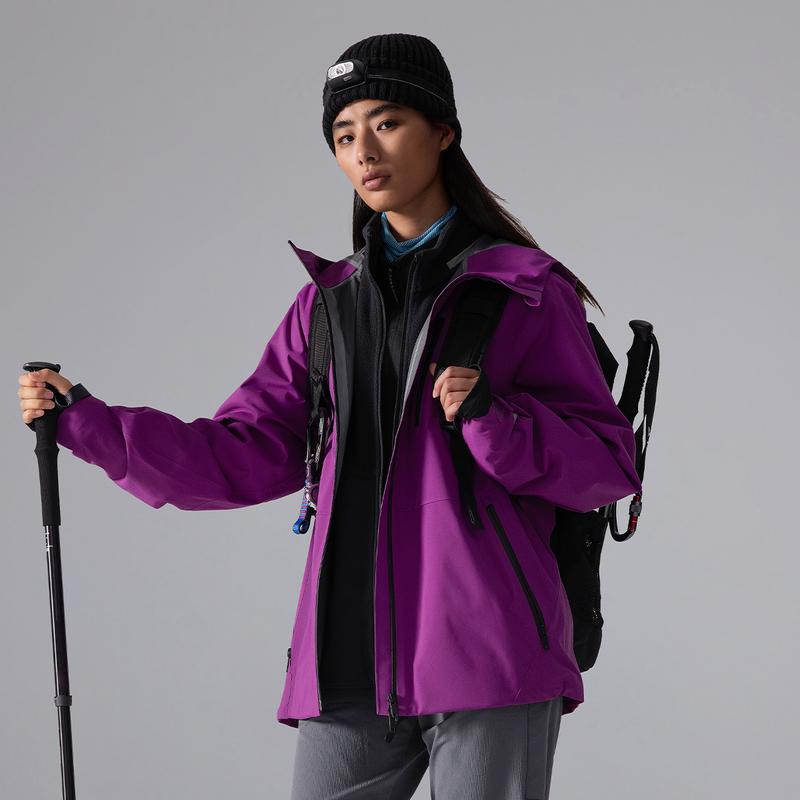 Giacca Hardshell da Escursionismo Outdoor Impermeabile Antivento Serie di Protezione Li Ning CF Su Wan Long Jia Giacca Unisex Spazio-Viola AEMU049-3