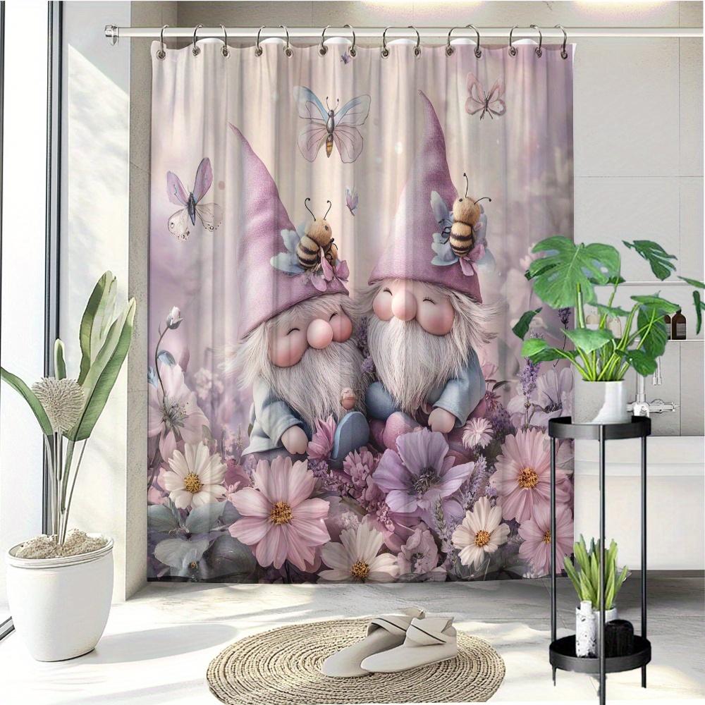 Cute Dwarf Butterfly Waterproof Shower Curtain, Suitable For Modern Bathroom Decoration, Stylish, Very Suitable For Family Use