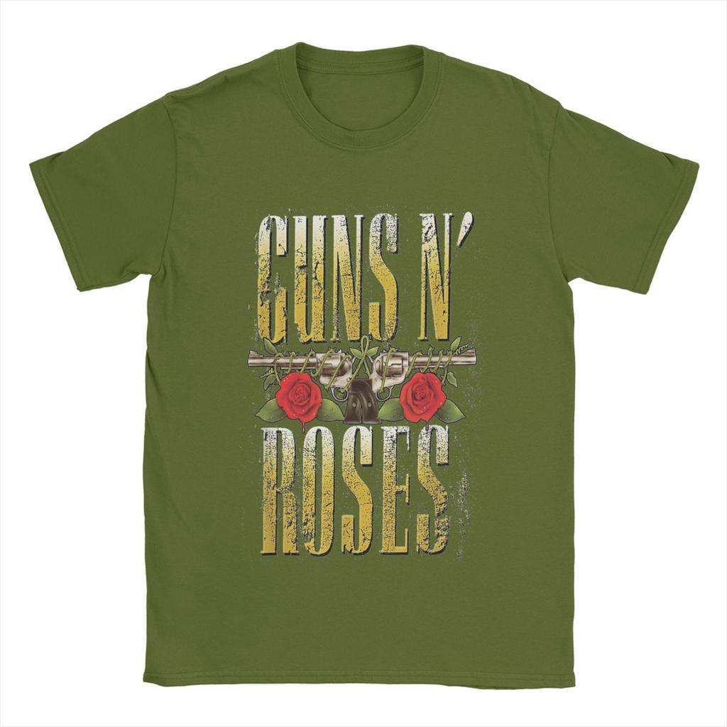 Męskie koszulki Guns N Roses 100% bawełna topy śmieszne z krótkim rękawem z okrągłym dekoltem koszulki 4XL 5XL koszulki