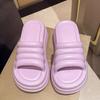 Pink Chunky Platform Slippers Women Summer Thick Bottom Wedge Heels Sandals for Woman Non Slip Outdoor Flip Flops Mujer Soft