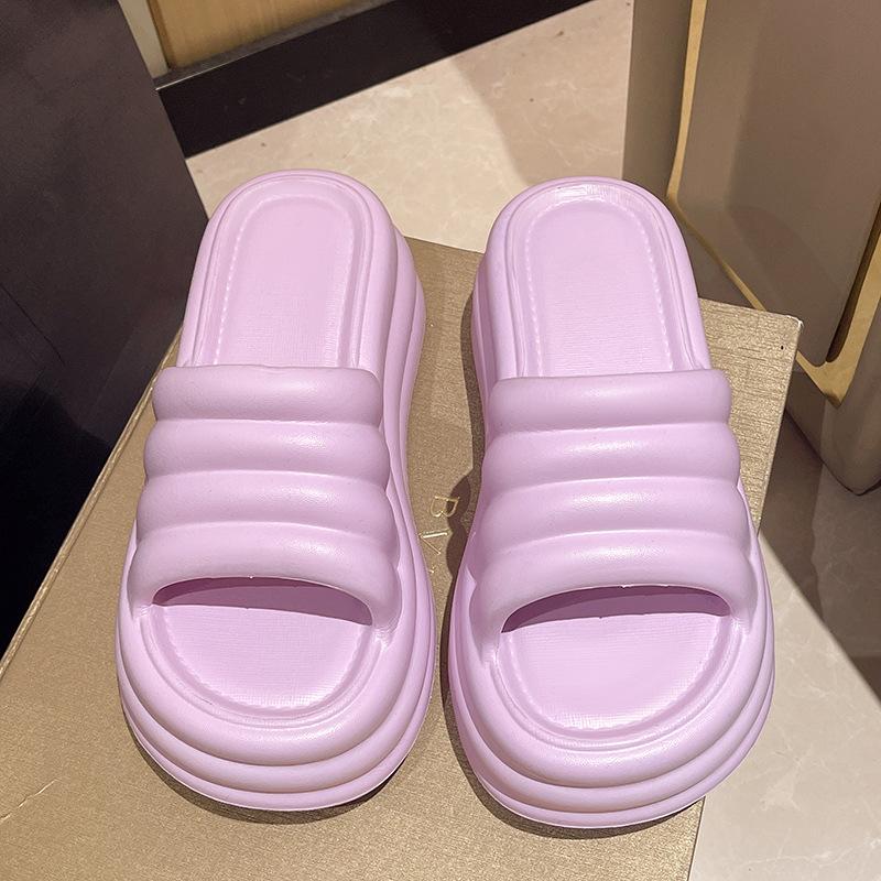 Pink Chunky Platform Slippers Women Summer Thick Bottom Wedge Heels Sandals for Woman Non Slip Outdoor Flip Flops Mujer Soft