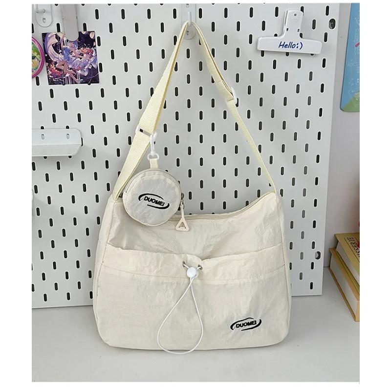 

Japan Style Women Crossbody Bag New Casual Nyl Letter Composite Bag Simple Large Capacity Canvas Single Shoulder Tote Bag