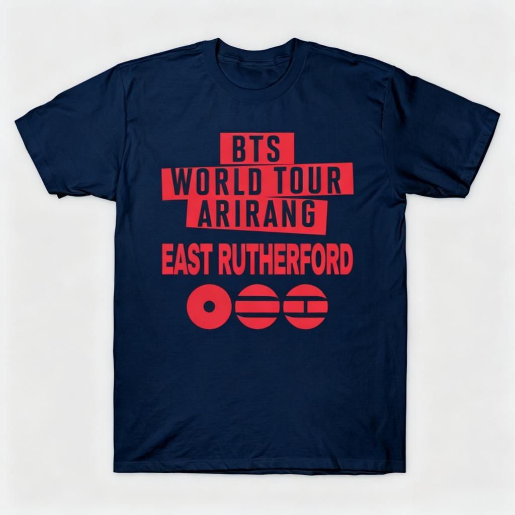 Bts East Rutherford Tour Graphics KWave Tshirt Kpop 2026 New Cotton Unisex Korean Style Tee Unisex Fashion Shirt Army Gifts