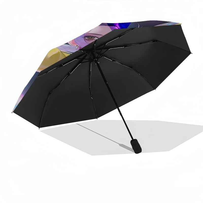 K-POP Anime Girls Group Themed Automatic Opening and Closing Umbrella - 8 Ribs, Suitable for Leisure and Going Out, Outdoor Accessory, Gothi