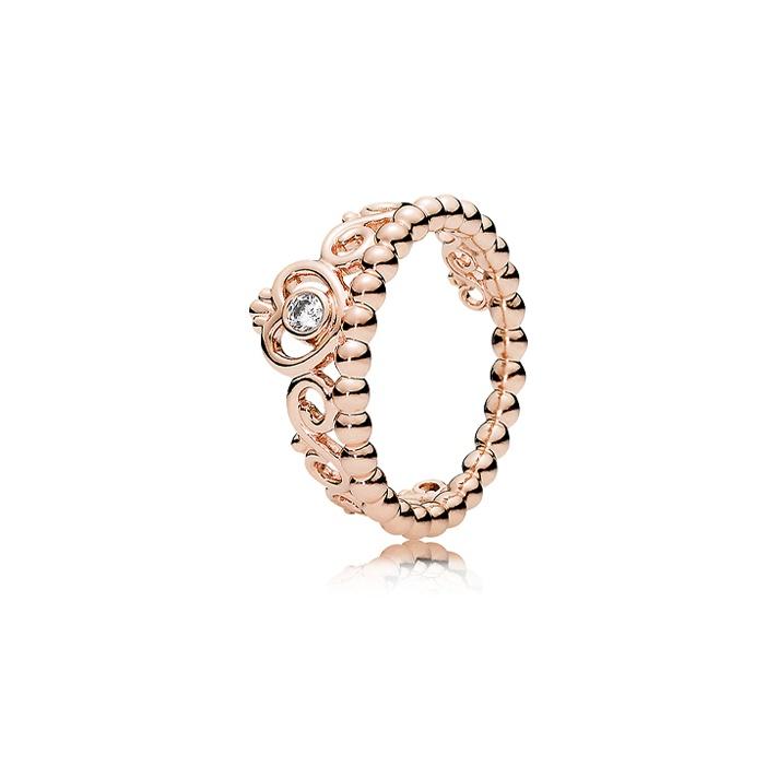 Pandora Princess Crown Ring Women rings Rose-Gold 180880CZ 50
